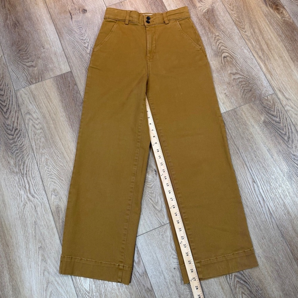 Everlane The Organic Crop Twill Wide-Leg Pant Brown Size 4 - Picture 7 of 12